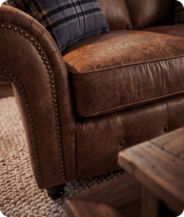 Savile Tan Suede 3 Seater Sofa