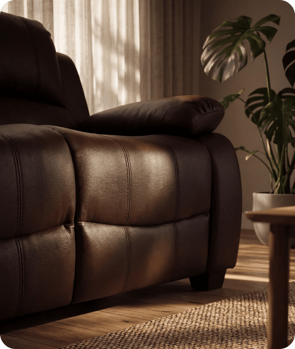 Veloura Brown Leather 3 Seater Sofa