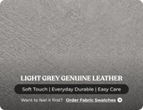 Milano Genuine Leather Light Grey Electric Power Recliner 3 Seater Sofa