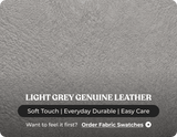 Milano Genuine Leather Light Grey Electric Power Recliner 2 Seater Sofa