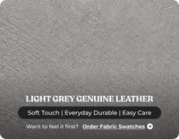 Milano Genuine Leather Light Grey Electric Power Recliner 2 Seater Sofa