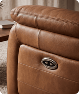 Martini Genuine Leather Caramel Electric Power Recliner 2 Seater Sofa