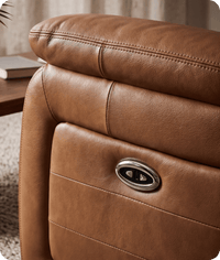 Martini Genuine Leather Caramel Electric Power Recliner 2 Seater Sofa