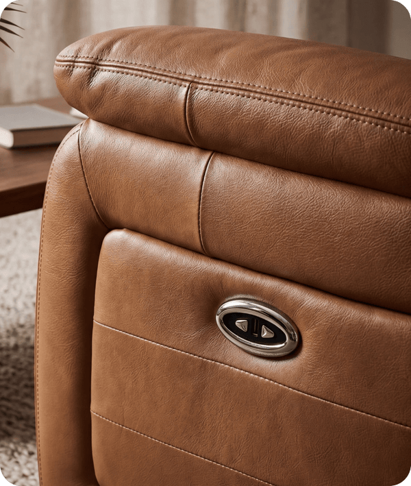 Martini Genuine Leather Caramel Electric Power Recliner 2 Seater Sofa