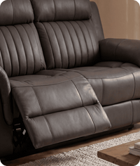 Martini Genuine Leather Grey Electric Power Recliner 2 Seater Sofa