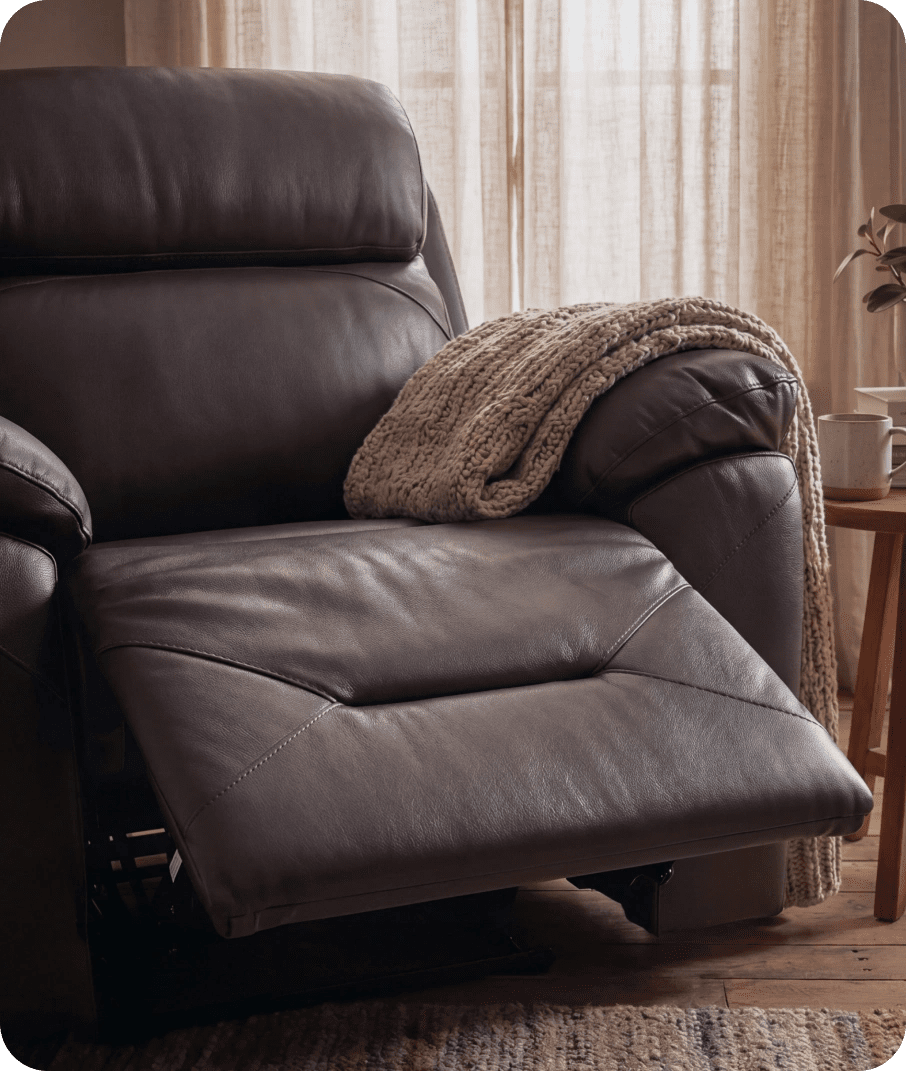 Milano Grey Leather Power Recliner Armchair