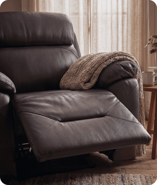 Milano Grey Leather Power Recliner Armchair