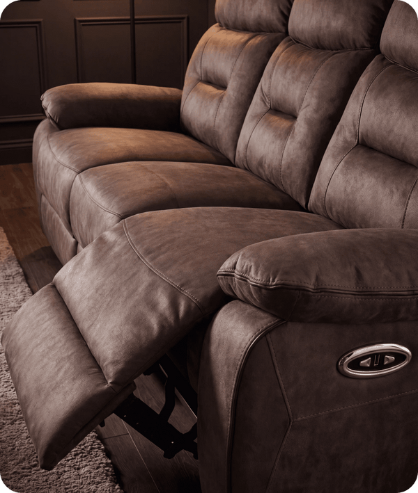 Nova Brown Leather 3 Seater Sofa