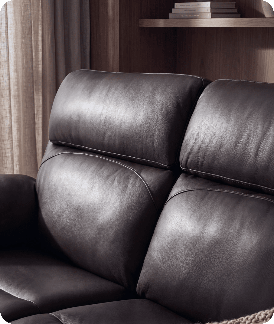 Milano Genuine Leather Grey Electric Power Recliner 2 Seater Sofa