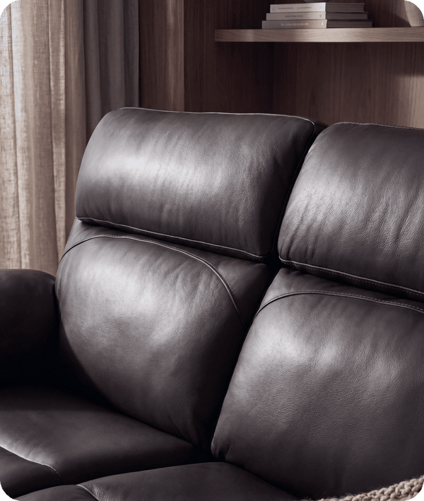 Milano Genuine Leather Grey Electric Power Recliner 2 Seater Sofa