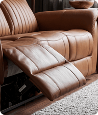 Martini Genuine Leather Caramel Electric Power Recliner 3 Seater