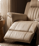 Martini Cream Leather Power Recliner Armchair