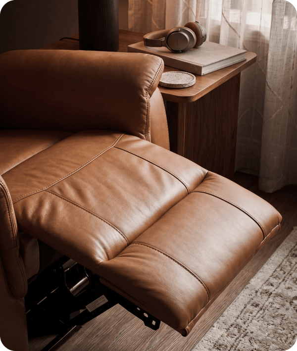 Martini Genuine Leather Caramel Electric Power Recliner Armchair