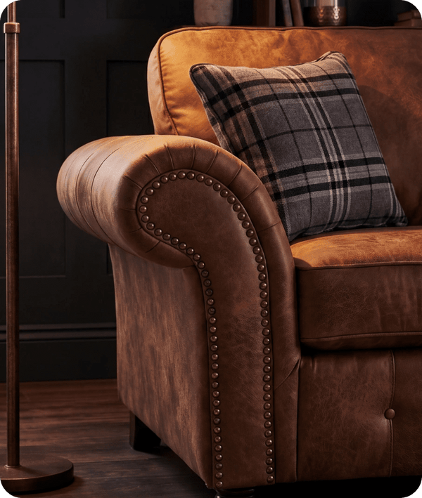 Savile Tan Suede 3 Seater Sofa