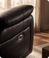 Martini Genuine Leather Black Electric Power Recliner Armchair