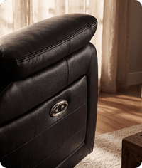 Martini Genuine Leather Black Electric Power Recliner Armchair