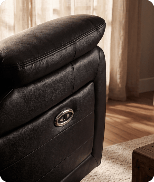 Martini Genuine Leather Black Electric Power Recliner Armchair