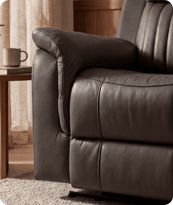 Martini Genuine Leather Grey Electric Power Recliner Armchair