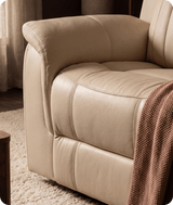 Martini Genuine Leather Cream Electric Power Recliner 3 Seater Sofa
