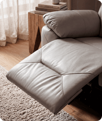 Milano Genuine Leather Light Grey Electric Power Recliner Armchair