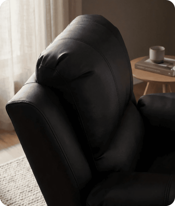 Veloura Black Leather Armchair