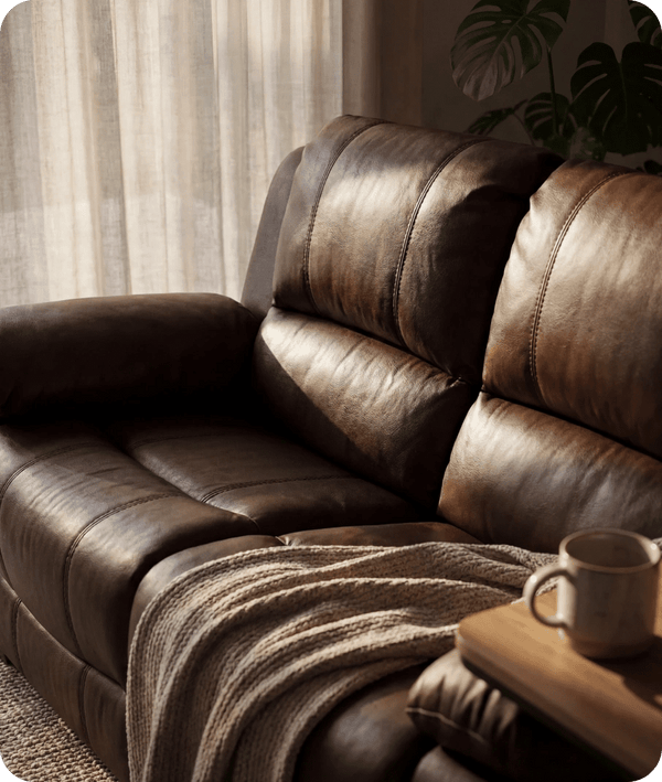 Veloura Brown Leather 3 Seater Sofa