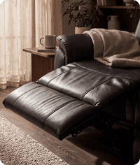 Martini Genuine Leather Black Electric Power Recliner 3 Seater Sofa