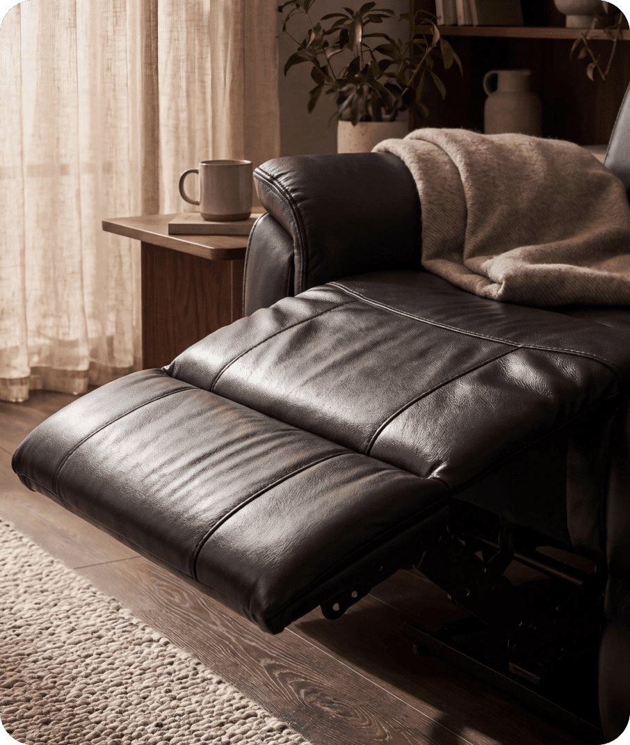 Martini Genuine Leather Black Electric Power Recliner 3 Seater Sofa