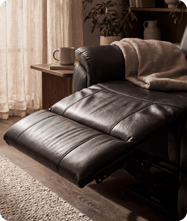 Martini Genuine Leather Black Electric Power Recliner 3 Seater Sofa