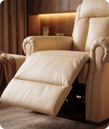 Derby Genuine Leather Cream Rise & Recline Mobility Chair