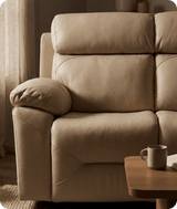 Milano Genuine Leather Cream Electric Power Recliner 2 Seater Sofa