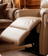 Cambridge Genuine Leather Cream Rise & Recline Mobility Chair