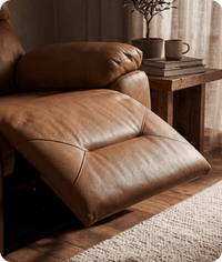 Milano Genuine Leather Caramel Electric Power Recliner Armchair