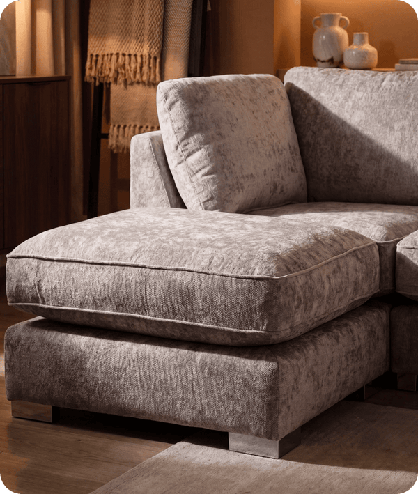 Westminster Silver Alaska Fabric U Shape High Back Corner Sofa