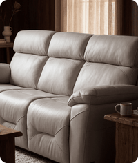 Milano Genuine Leather Light Grey Electric Power Recliner 3 Seater Sofa