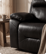 Milano Genuine Leather Black Electric Power Recliner 2 Seater Sofa