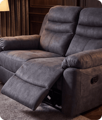 Bristol Grey Fabric Manual Recliner 2 Seater Sofa