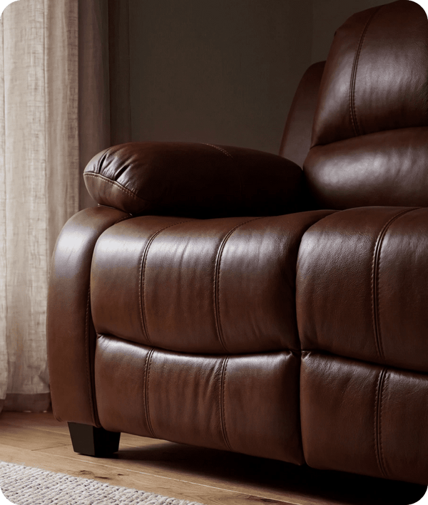 Veloura Tan Leather 3 Seater Sofa