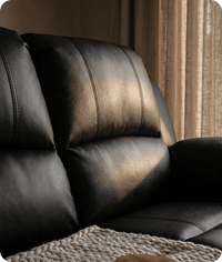Veloura Black Leather 2 Seater Sofa