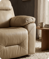 Milano Cream Leather Power Recliner Armchair
