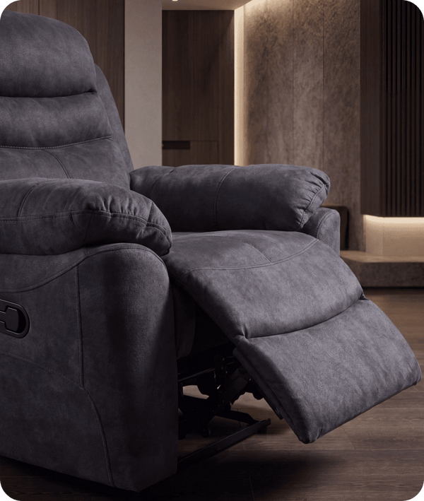 Bristol Grey Fabric Manual Recliner Armchair
