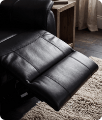 Martini Genuine Leather Black Electric Power Recliner 2 Seater Sofa