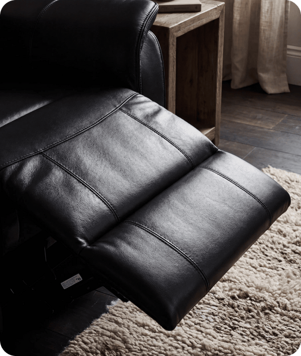 Martini Genuine Leather Black Electric Power Recliner 2 Seater Sofa