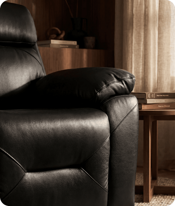 Milano Black Leather Electric Recliner Armchair