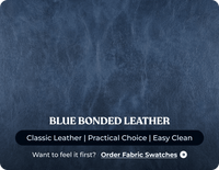 Chesterfield Blue Leather Antique 2 Seater Sofa