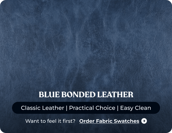 Chesterfield Blue Leather Antique 2 Seater Sofa
