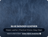 Chesterfield Blue Leather Antique 2 Seater Sofa