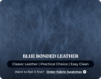 Chesterfield Blue Leather Antique 2 Seater Sofa