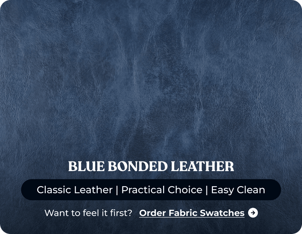 Chesterfield Blue Leather Antique 2 Seater Sofa