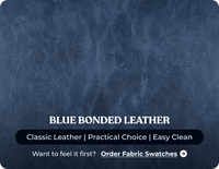 Chesterfield Blue Leather Antique 3 Seater Sofa